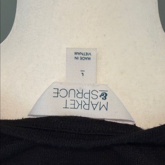 Market & Spruce Black Luisa Flutter Sleeve Knit Tee, Size Large - Picture 7 of 10